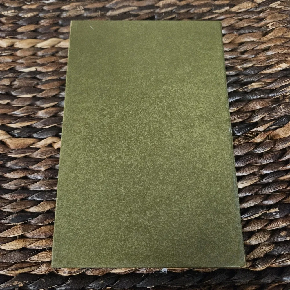 Vintage Memo Pad Green Faux Leather Gold Detail Mid Century MCM Memos